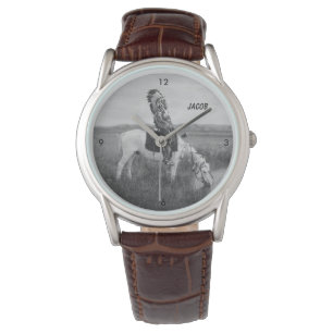 Montre Chef vintage de Natif américain à cheval