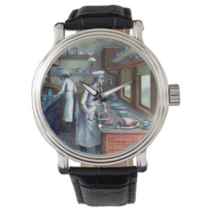 Montre Chef vintage - Sous-Chef Illustration Wrist Watch