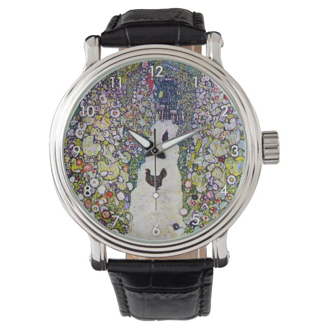 Montre Chemin de jardin avec poulets, Gustav Klimt (devant)