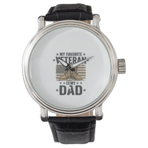 Montre Chemise de bottes de combat patriotique pour papa 