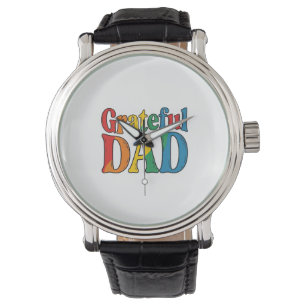Montre Chemise Grateful Dad Vintage Rainbow Typography_1