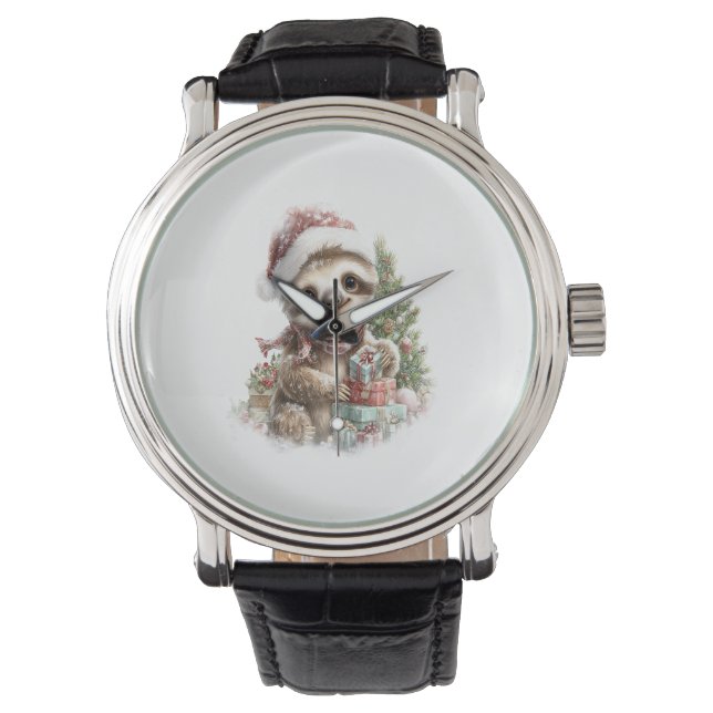 Montre Chemise Sloth Christmas Santa Hat (devant)