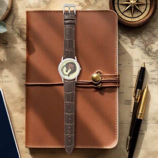 Montre Cheval Brown celtique Jaune (Créateur téléchargé)