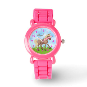 Montre Cheval Brown mignon personnalisé