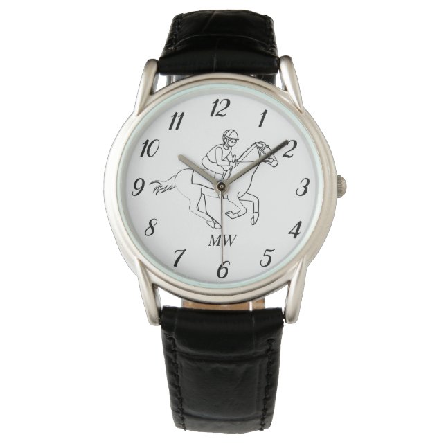Montre Cheval cavalier Dressage Chevaux équestres Noir (devant)