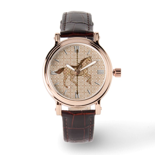 Montre Cheval de carrousel - Chocolat Brown et Tan (Recto)
