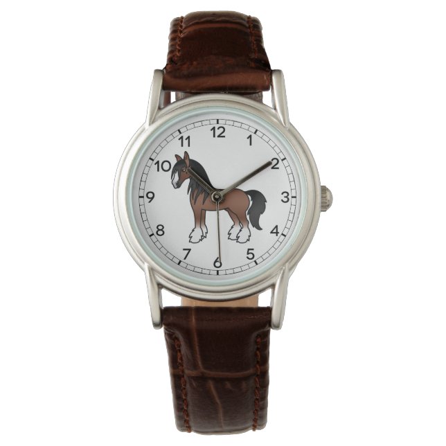 Montre Cheval de dessin Brown Gypsy Vanner Clydesdale Shi (devant)