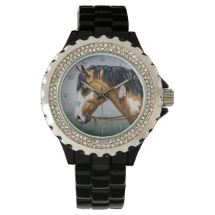 Montre Cheval de guerre amérindien Buckskin Pinto