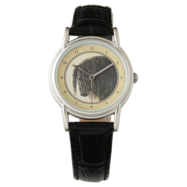 Montre Cheval friésien Jaune (devant)