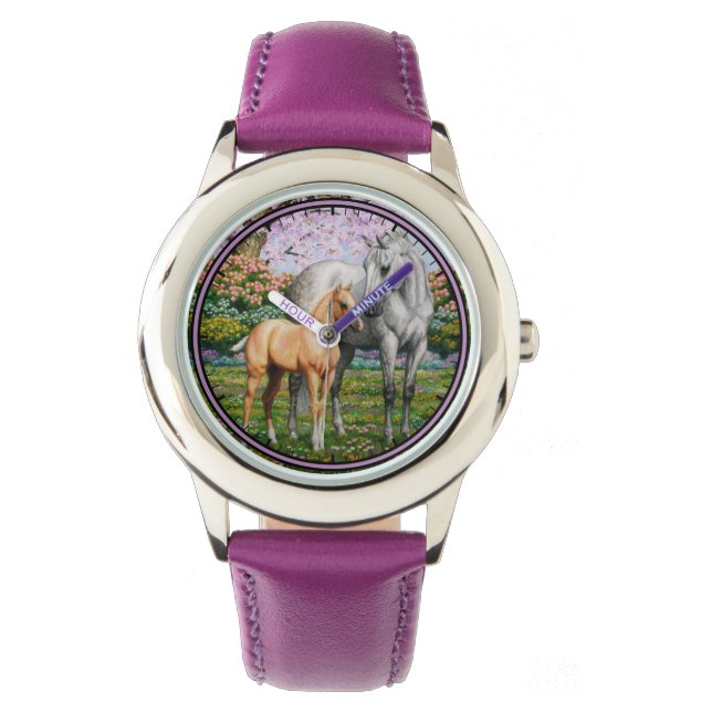 Montre Cheval Gris Dappel Mare Palomino Foie (devant)