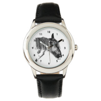 Montre Cheval noir et blanc