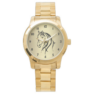 Montre Cheval tête avec chiffres noirs