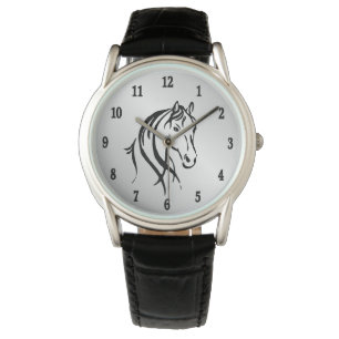 Montre Cheval tête sur argent