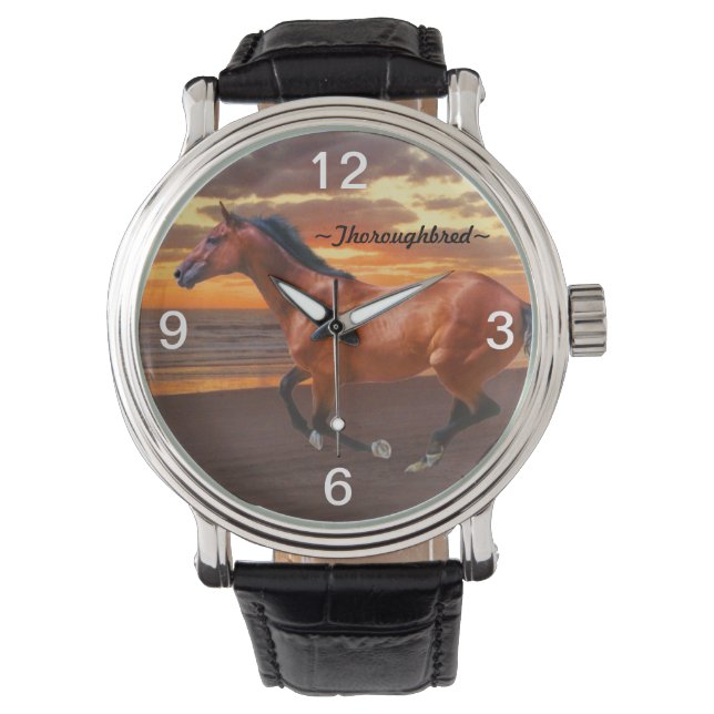 Montre Cheval Thoroughbred galloping Sunrise Watch (devant)