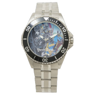 Montre chevaliers médiévaux jouant sur l'art historique d