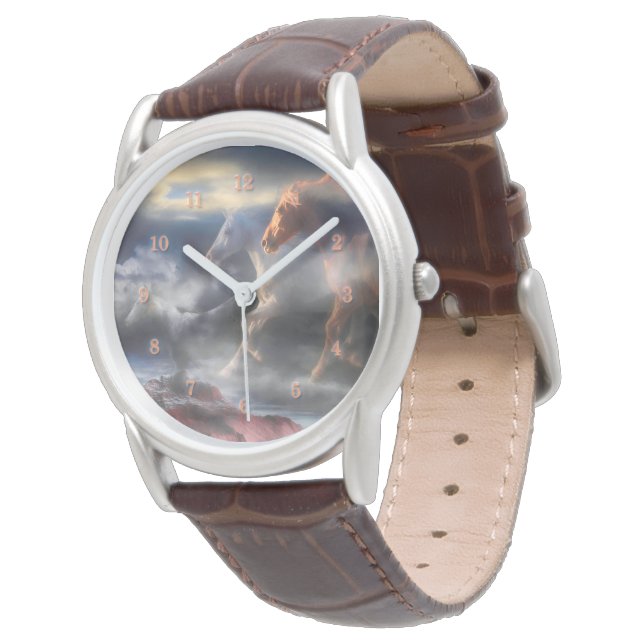 Montre Chevaux d'Esprit Sauvage COURONT JUSQU'À DEMAIN (Incliné)