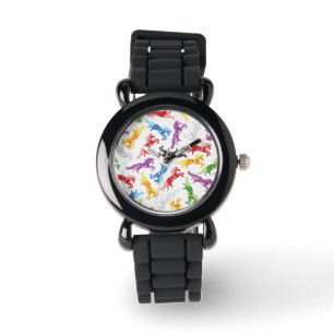 Montre Chevaux sautants colorés de motif