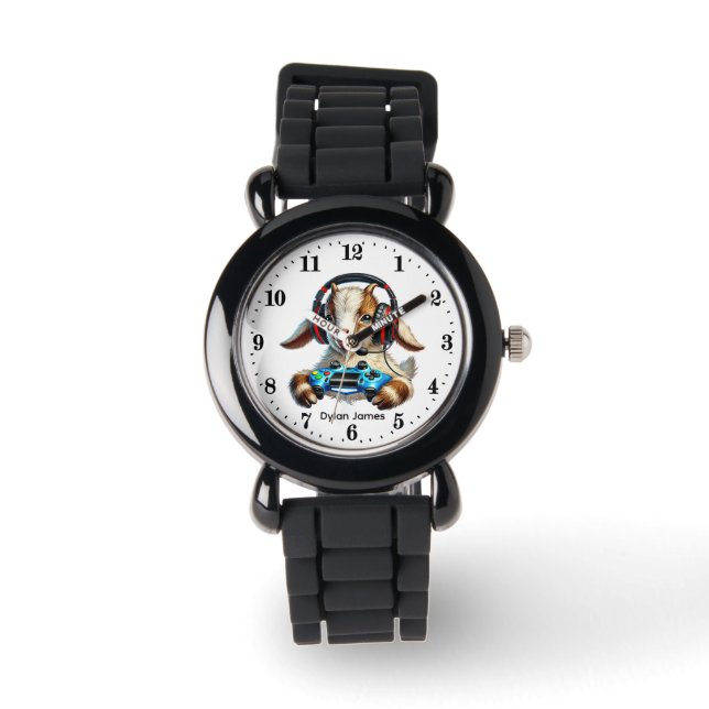 Montre Chèvre de gamer cool ajouter un nom (Recto)
