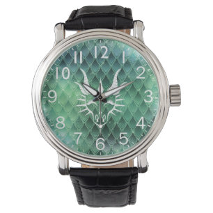 Montre Chic Dragon Head & Green Dragon Scales Watch