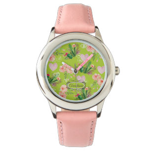 Montre Chic Floral Personnalisé Cactus