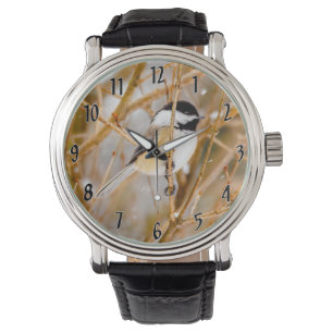 Montre Chickadee au plafond noir - Photo originale