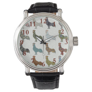 Montre Chicken Rooster Coloré ferme Motif
