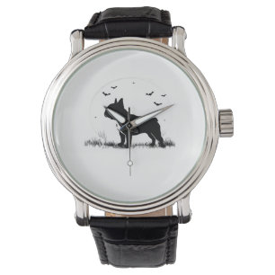 Montre Chien à Chien à Chien - Halloween Lune Silhouette