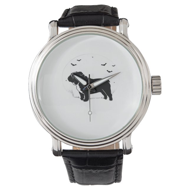 Montre Chien à Chien - Halloween Moon Silhouette Ov (devant)