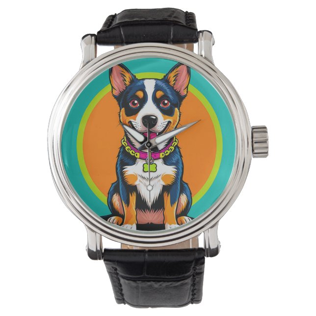 Montre Chien Animé mignon avec collier (devant)