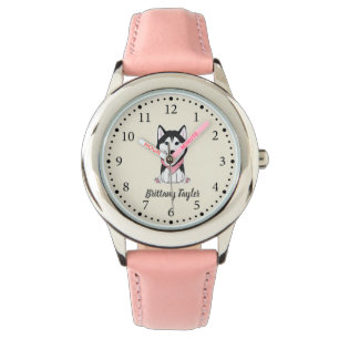 Montre Chien blanc et noir