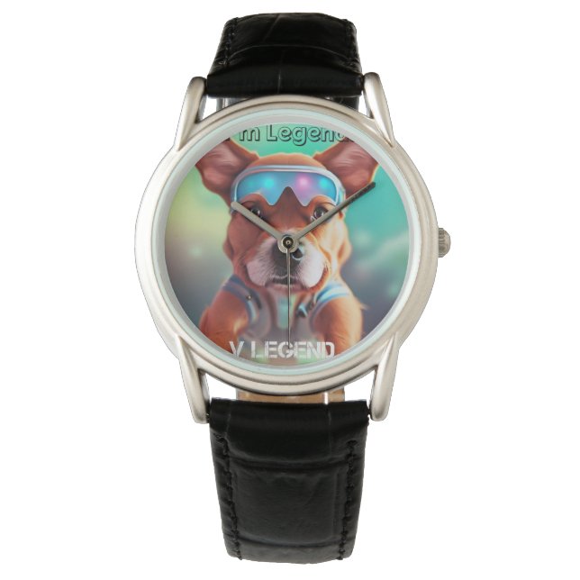 Montre CHIEN cool REGARDEZ LES HOMMES, LES ENFANTS POUR L (devant)