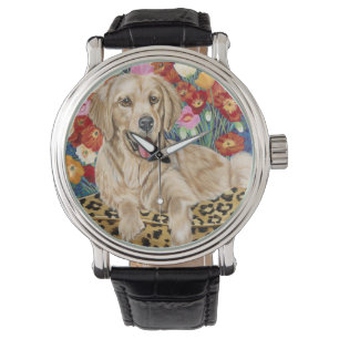 Montre Chien d'arrêt de garçon d'or