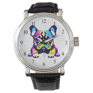 Montre Chien de Carlin coloré Chien Chien Chien Chien Chi