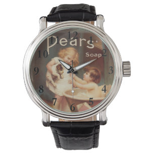 Montre Chien de manchon prenant un bain, vintage, antique