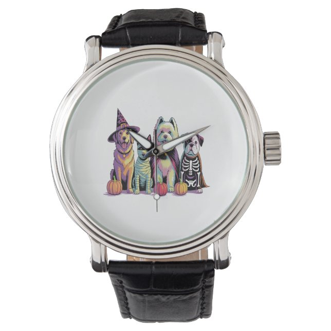 Montre Chien d'équipe de brosse d'Halloween (devant)