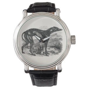 Montre Chien gris vintage des années 1800 - Chiens de Gre