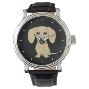 Montre Chien mignon enduit lisse crème de saucisse du