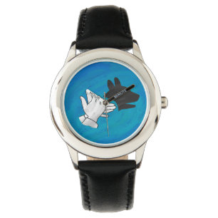 Montre Chien Ombré sur bleu