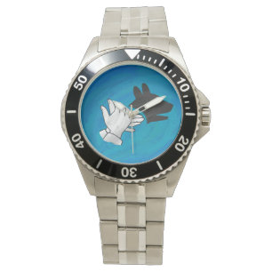 Montre Chien Ombré sur bleu