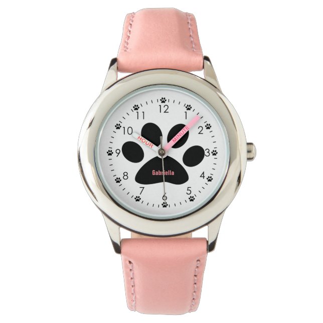 Montre Chien rose Paw (devant)