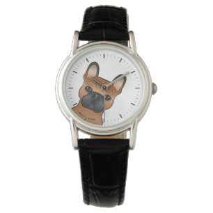 Montre Chien rouge français taureau / Chien de caricature