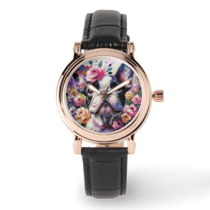 Montre Chien-taureau français avec peinture impressionnis