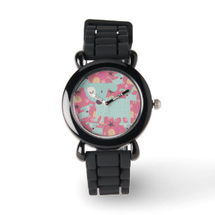Montre Chiens, étoiles et fleurs