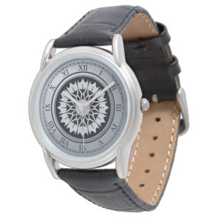 Montre Chiffre Romain Élégant Vintage Gris