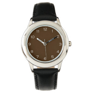 Montre Chiffres blancs sur les enfants Brown peuvent