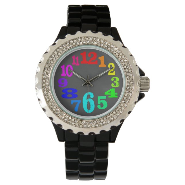 Montre chiffres colorés et fous (devant)