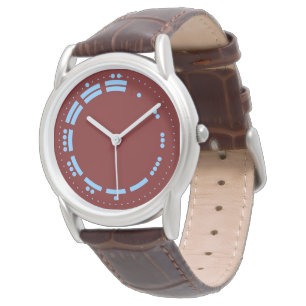 Montre Chiffres Mayas Rouges et Bleus Anciens Art Minimal