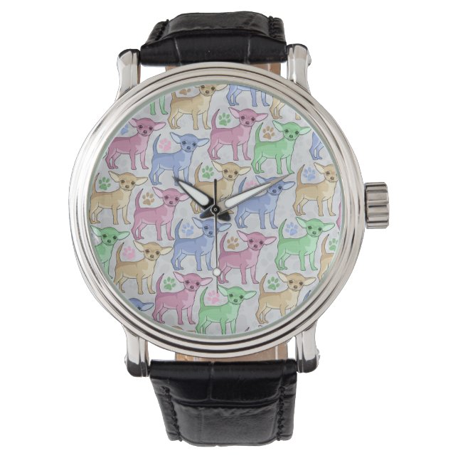 Montre Chihuahua Lover Motif coloré (devant)