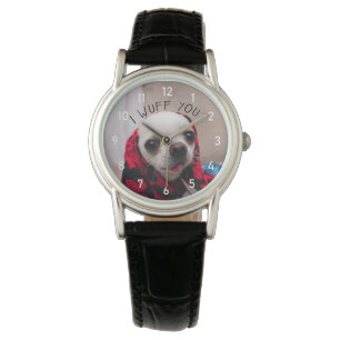 Montre Chihuahua mignon wuff vous aimez Valentines avec l