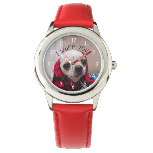 Montre Chihuahua mignon wuff vous aimez Valentines avec l